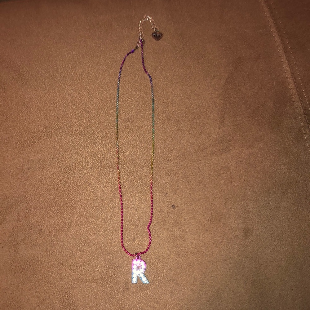Rainbow ‘R’ necklace